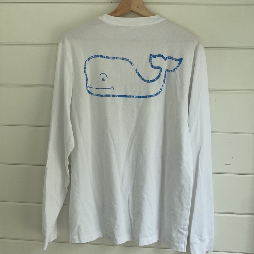 Vineyard Vines Green Cotton Long Sleeve Logo Tee | Unisex | Excellent Condition - Picture 4 of 5